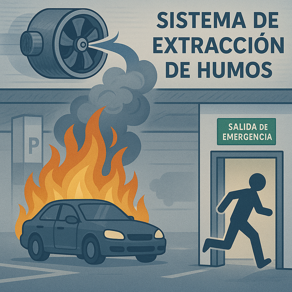 Extracción de humo en incendio